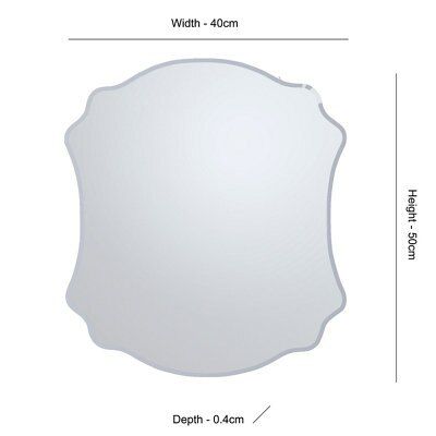 Colours Nerio Clear Scalloped Frameless Unframed mirror (H)50cm (W)40cm