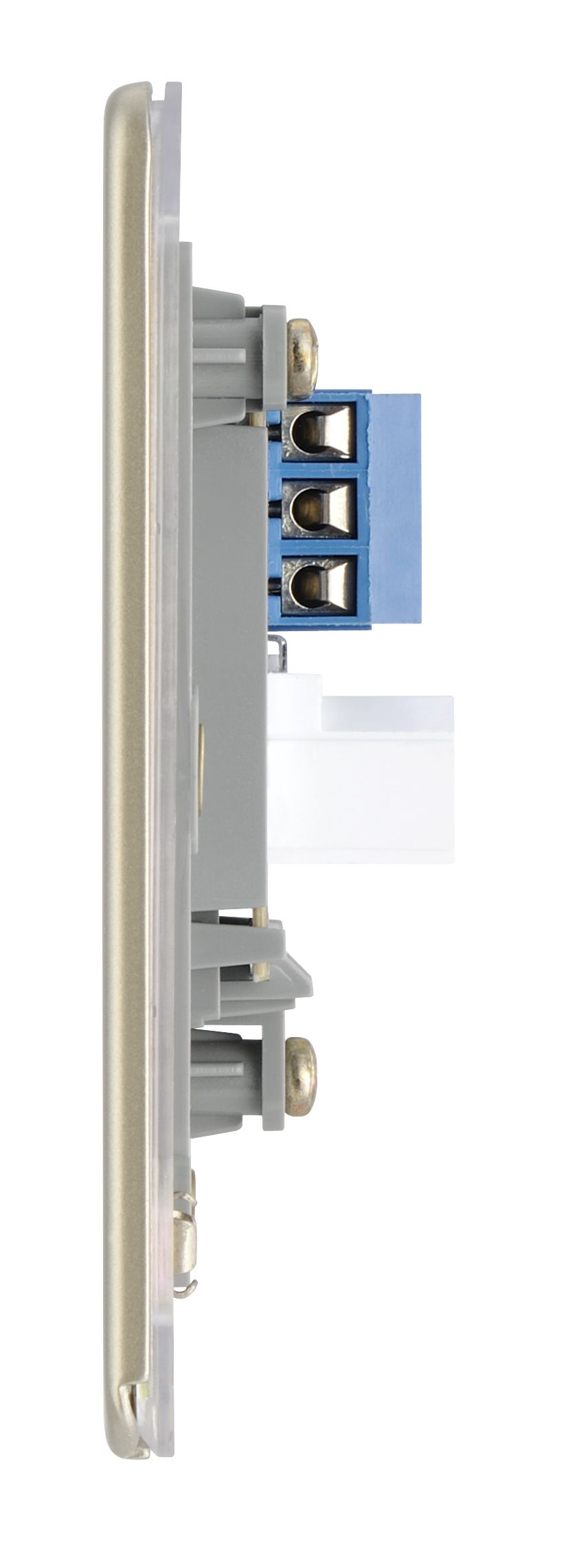 Colours Nickel 1 gang Flat Screwless Telephone socket