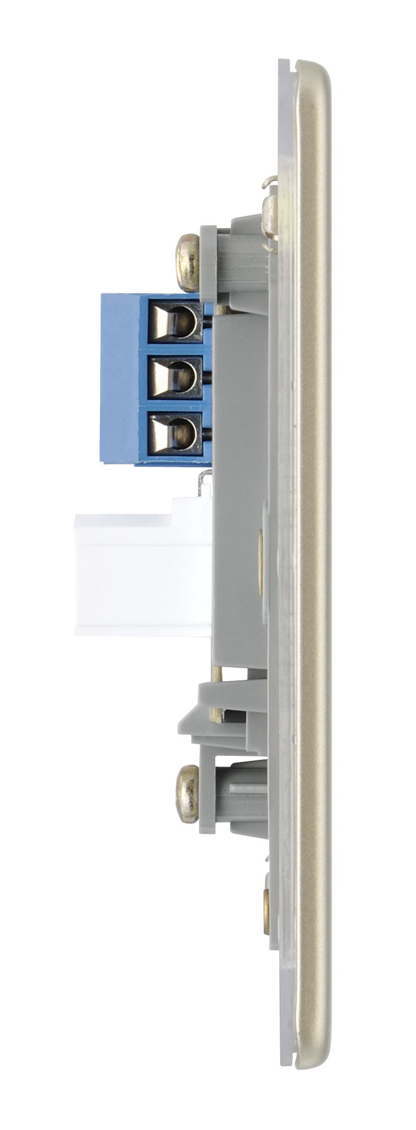 Colours Nickel 1 gang Flat Screwless Telephone socket