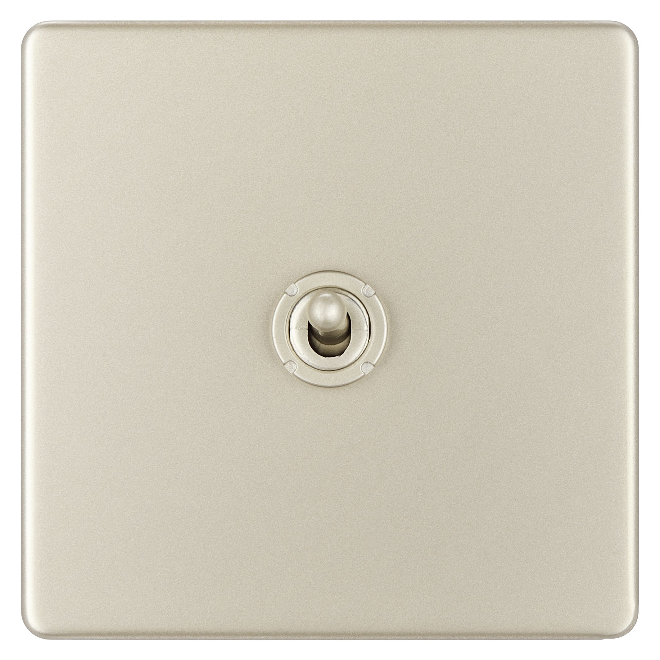 Colours Nickel 10A 2 way 1 gang Flat Toggle Screwless Switch