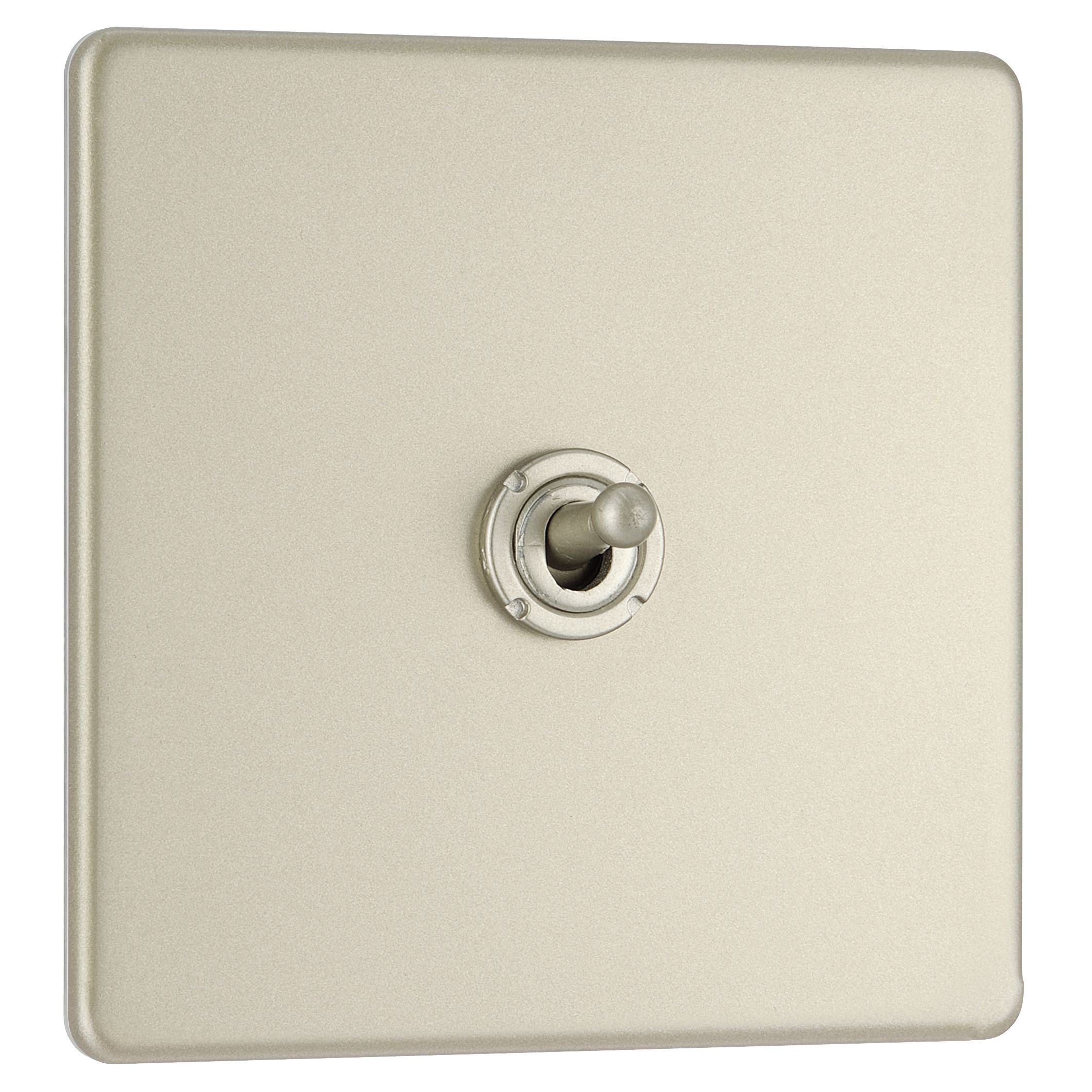 Colours Nickel 10A 2 way 1 gang Flat Toggle Screwless Switch