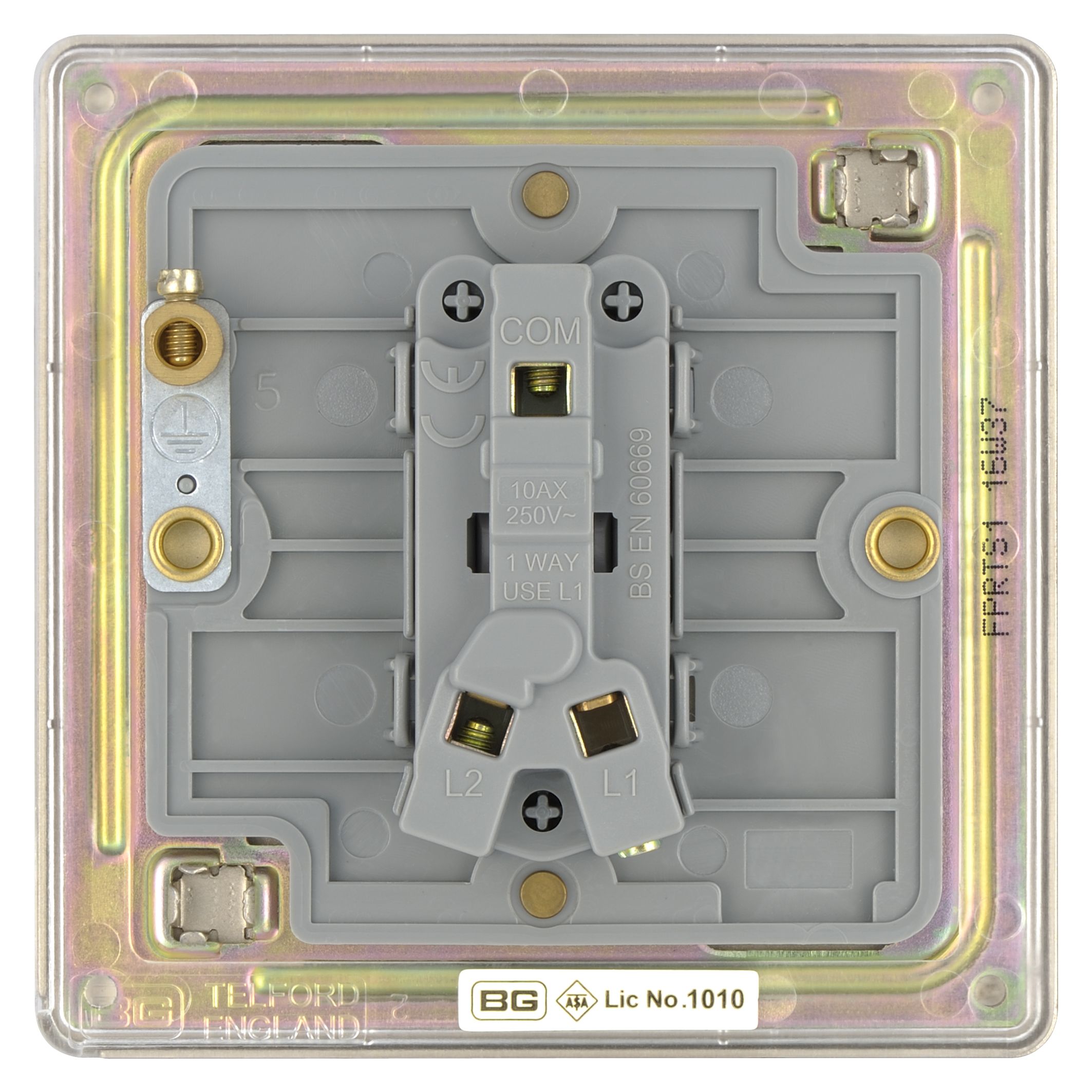 Colours Nickel 10A 2 way 1 gang Flat Toggle Screwless Switch