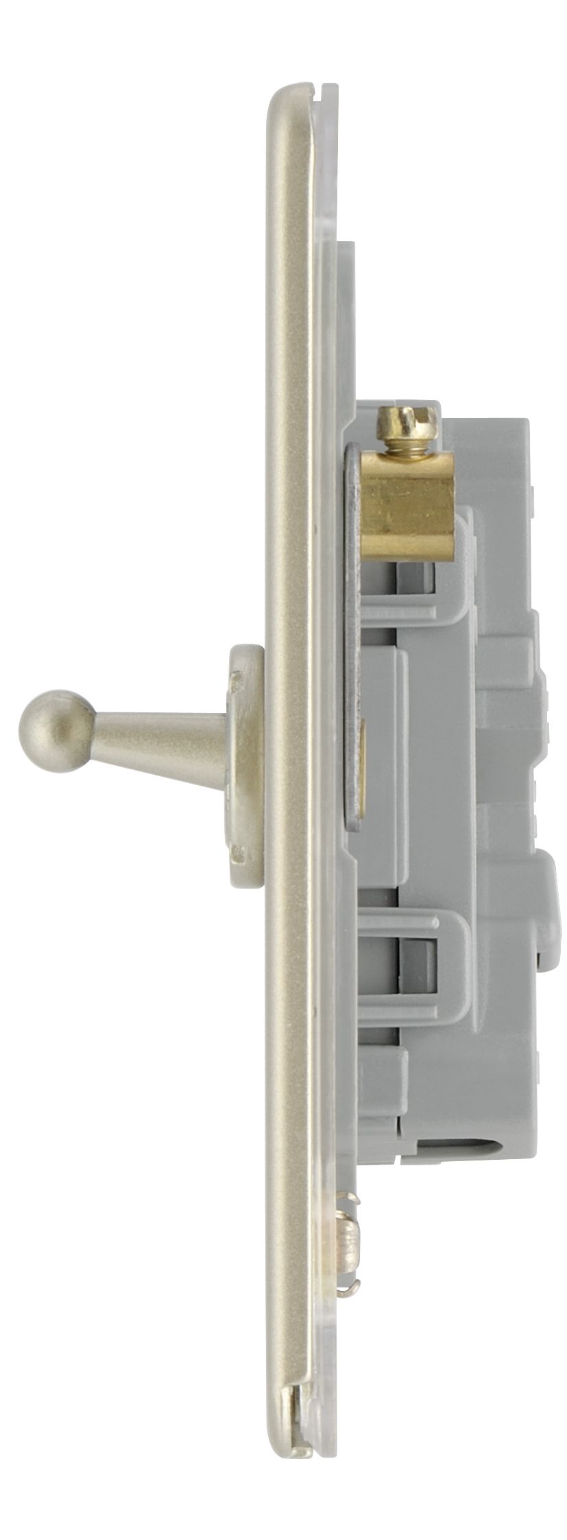 Colours Nickel 10A 2 way 1 gang Flat Toggle Screwless Switch