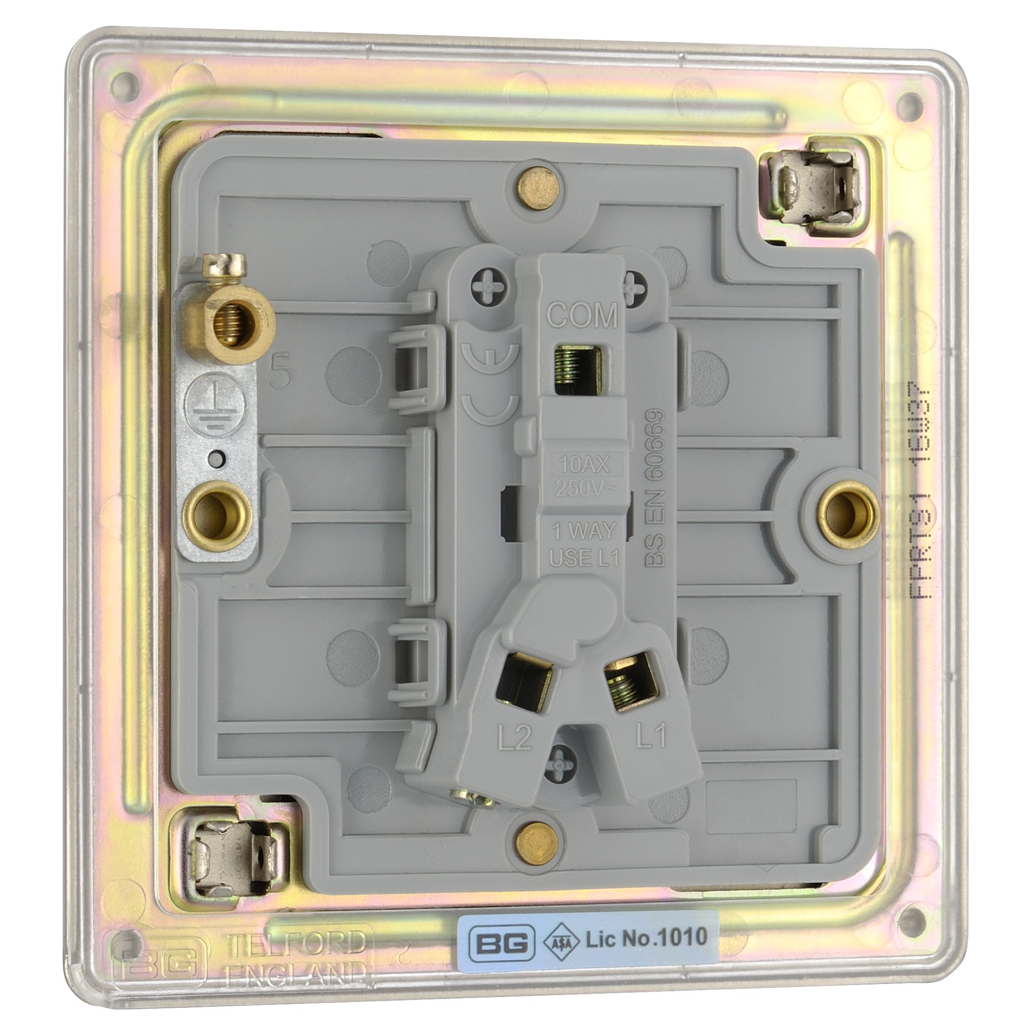 Colours Nickel 10A 2 way 1 gang Flat Toggle Screwless Switch