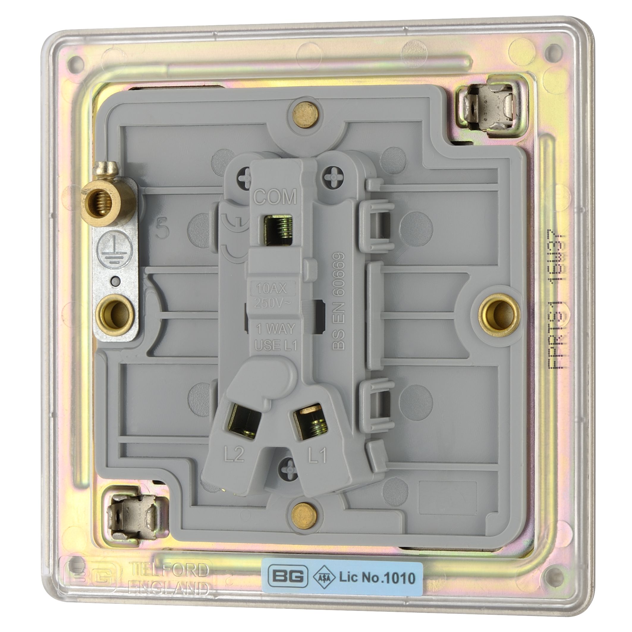 Colours Nickel 10A 2 way 1 gang Flat Toggle Screwless Switch