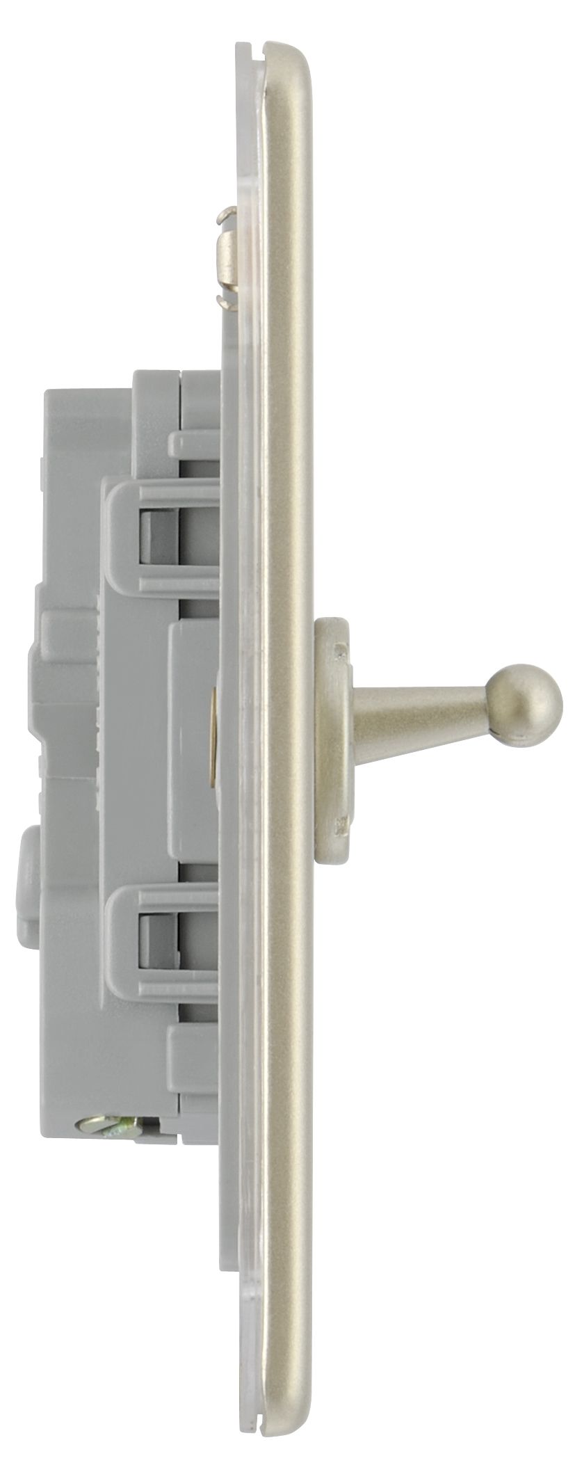Colours Nickel 10A 2 way 1 gang Flat Toggle Screwless Switch