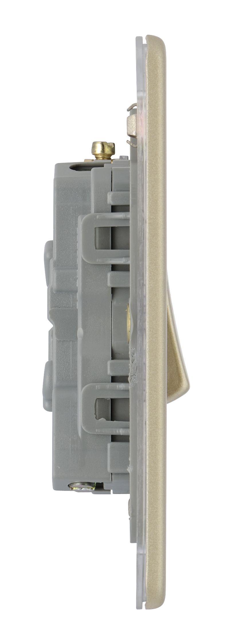 Colours Nickel 10A 2 way 3 gang Flat Light Screwless Switch