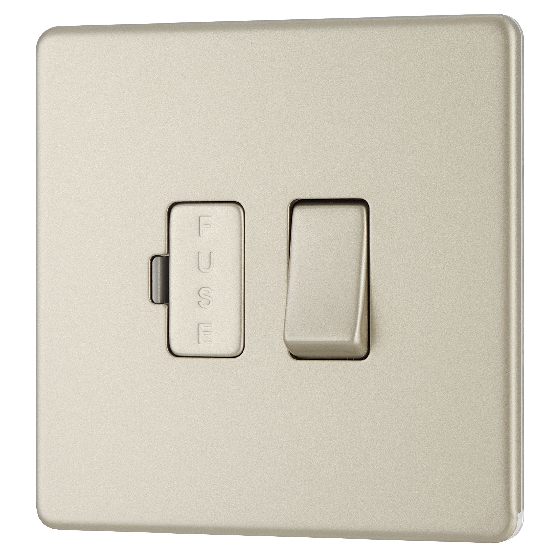 Colours Nickel 13A Flat profile Screwless Switched Fused connection unit