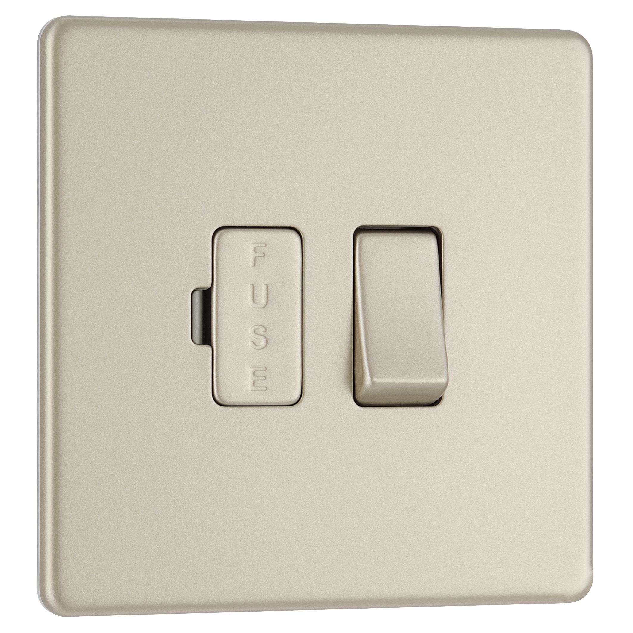 Colours Nickel 13A Flat profile Screwless Switched Fused connection unit