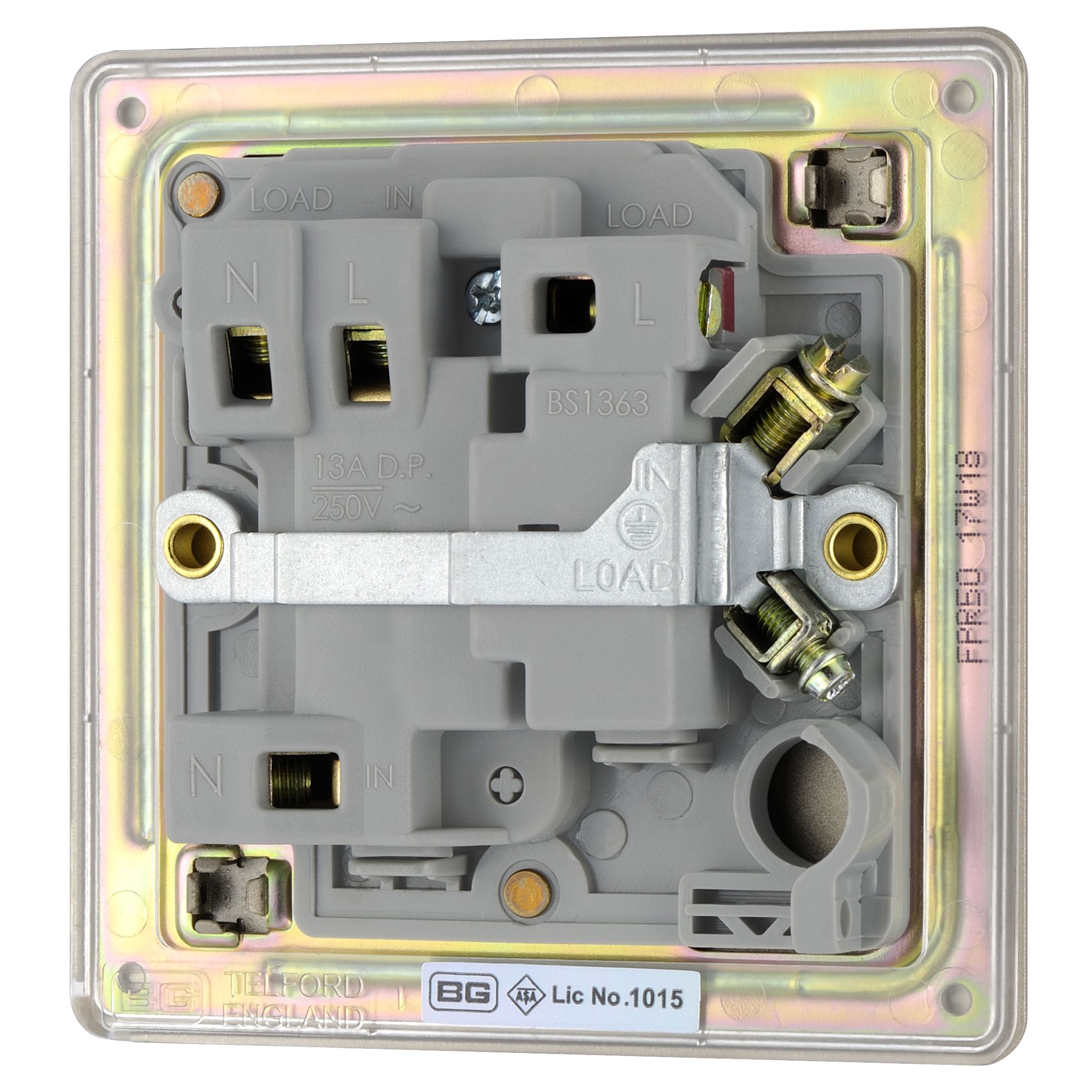 Colours Nickel 13A Flat profile Screwless Switched Fused connection unit