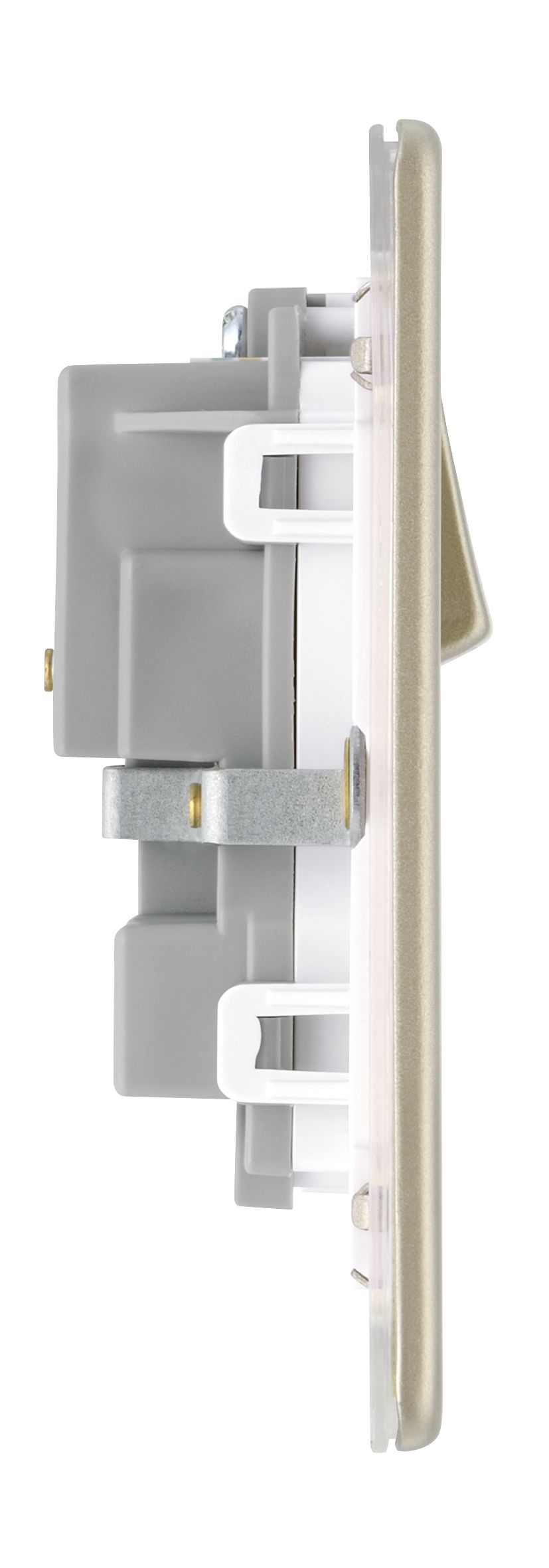 Colours Nickel Double 13A Screwless Switched Socket