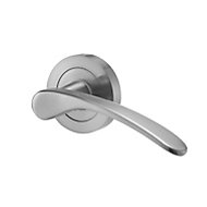 Colours Nickel effect Aluminium Curved Latch Door handle (L)110mm, Pair