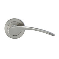 Colours Nickel effect Aluminium Curved Latch Door handle (L)110mm, Pair