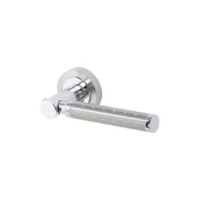 Colours Nickel effect Aluminium Straight Latch Door handle (L)132.8mm, Pair