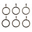 Colours Nickel effect Curtain ring (Dia)16mm, Pack of 6