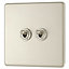 Colours Nickel effect Double 10A 2 way Flat Toggle Switch