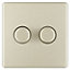 Colours Nickel Flat profile Double 2 way Dimmer switch