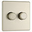 Colours Nickel Flat profile Double 2 way Dimmer switch