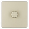 Colours Nickel Flat profile Single 2 way Screwless Dimmer switch