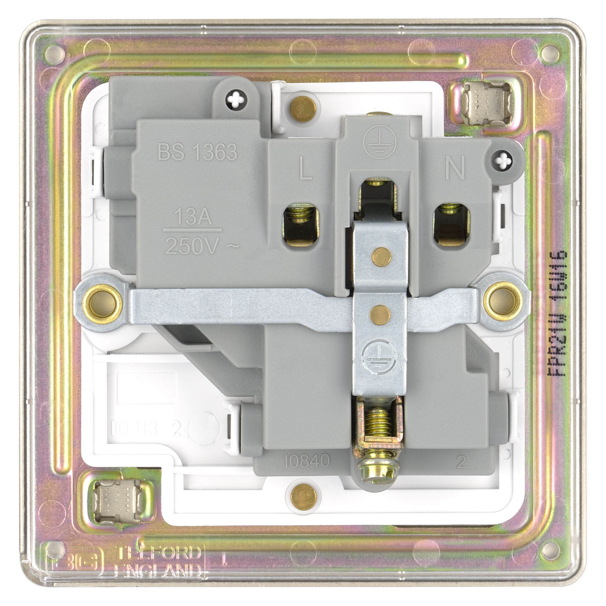 Colours Nickel Single 13A Screwless Switched Socket