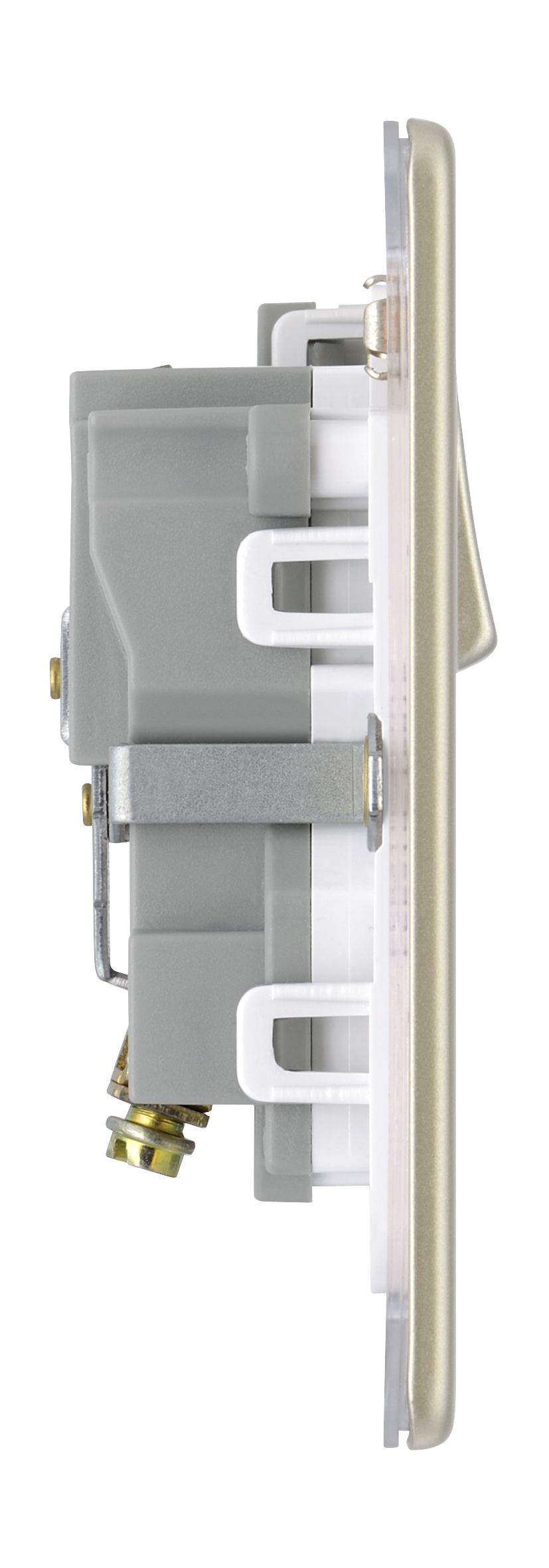 Colours Nickel Single 13A Screwless Switched Socket
