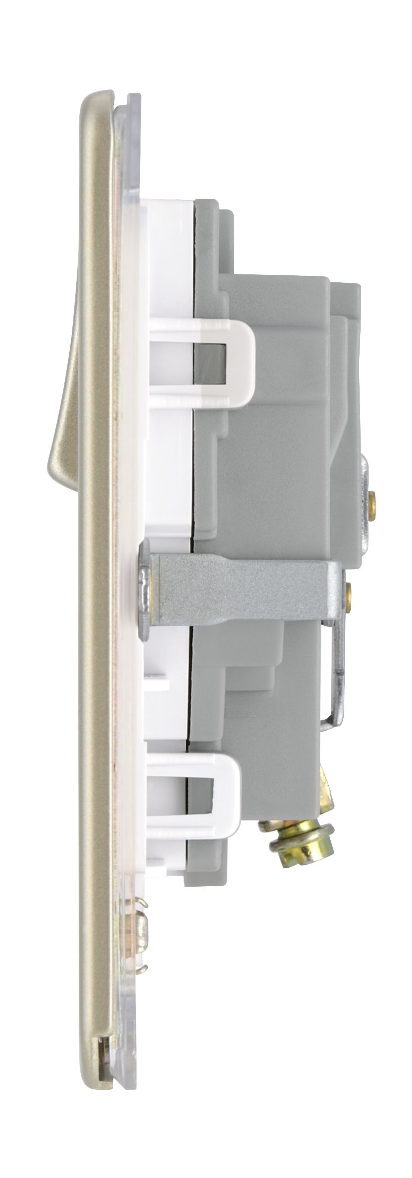 Colours Nickel Single 13A Screwless Switched Socket