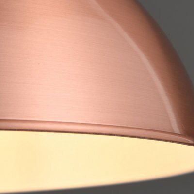 Colours Normann Pendant Brushed Steel Copper effect LED Ceiling light