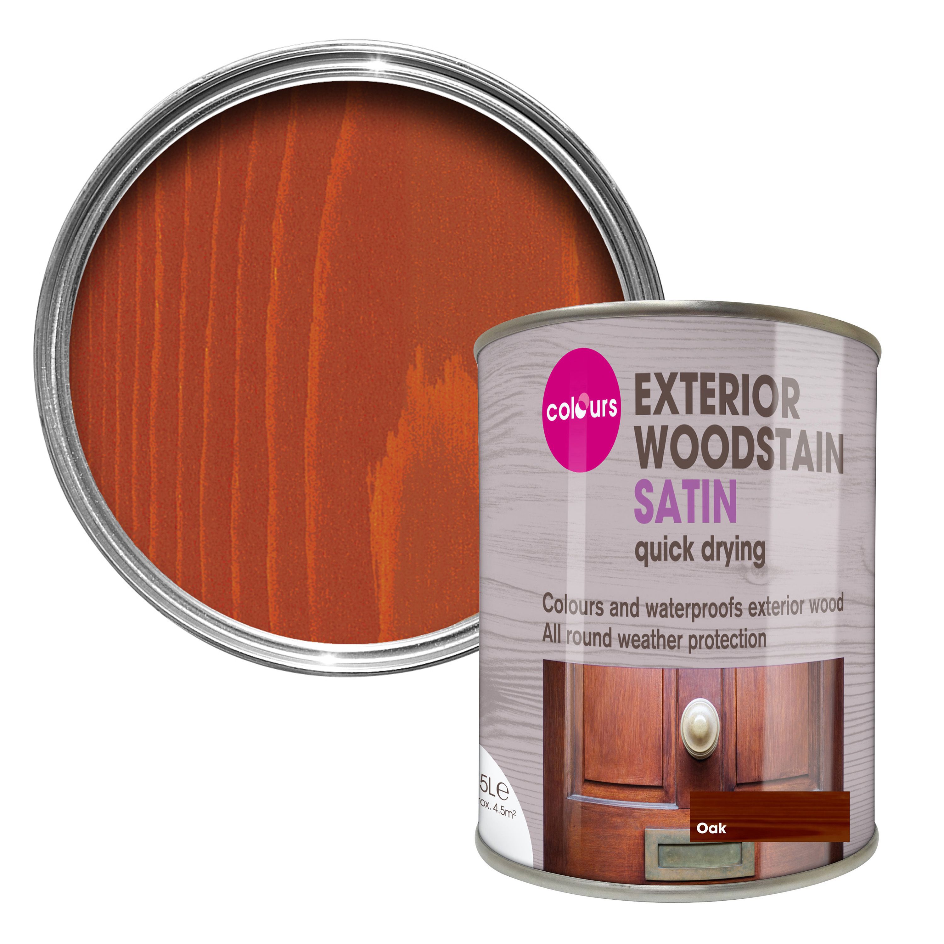 Colours Oak Satin Doors & windows Wood stain, 750ml