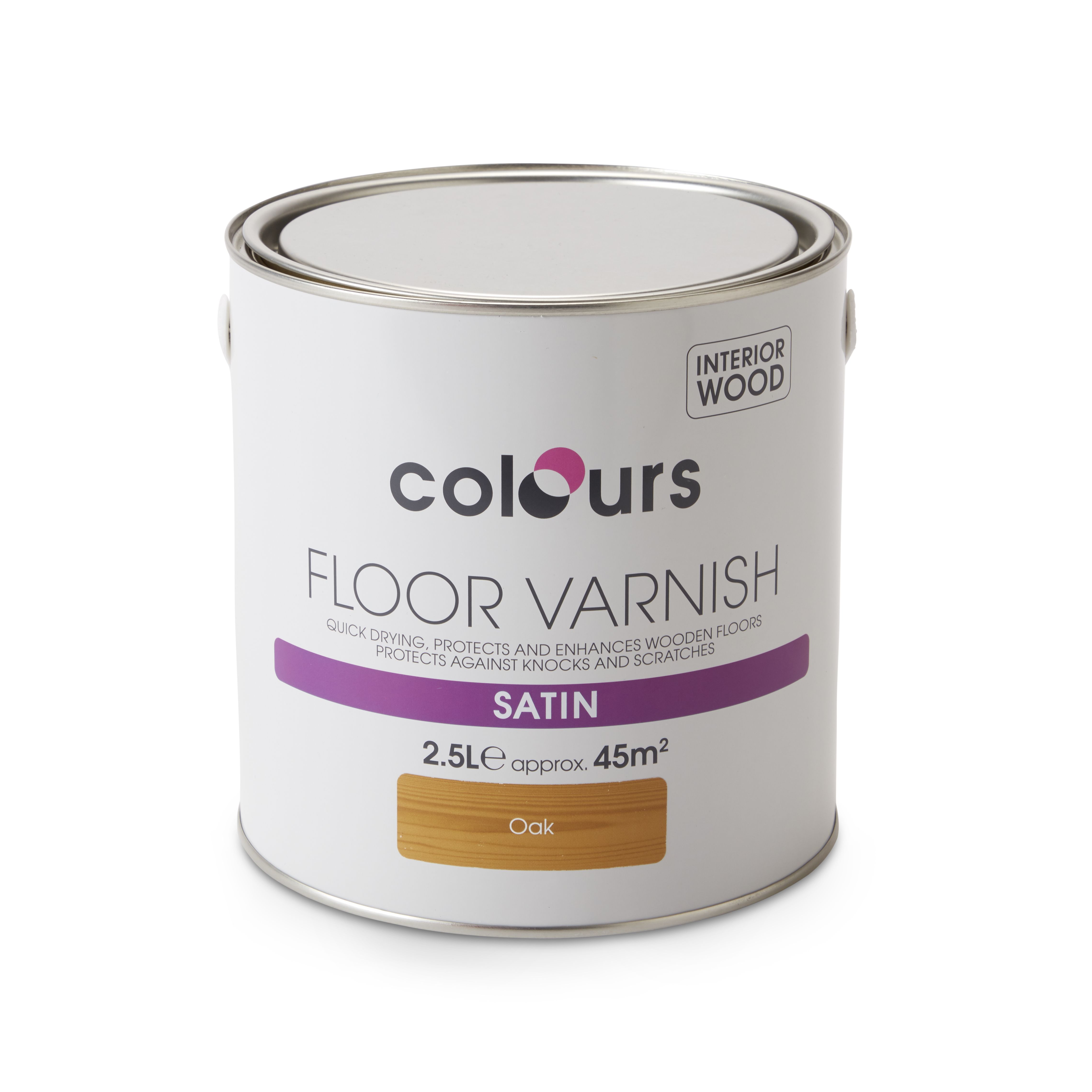 Colours Oak Satin Floor Wood Varnish 2 5l Diy At B Q