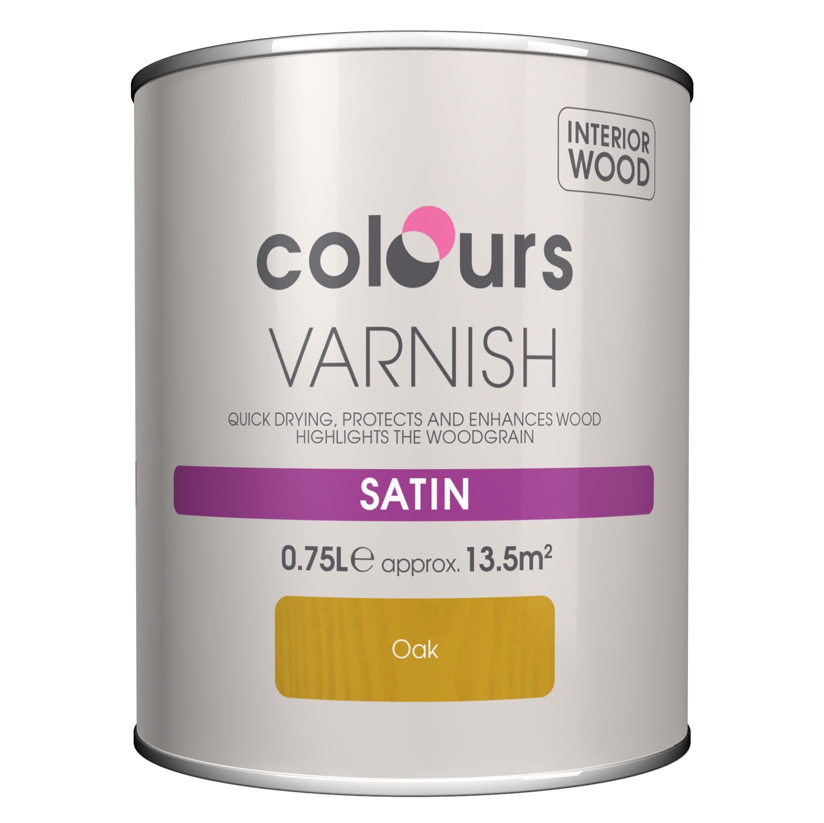 Colours Oak Satin Wood Varnish, 0.75L | DIY At B&Q