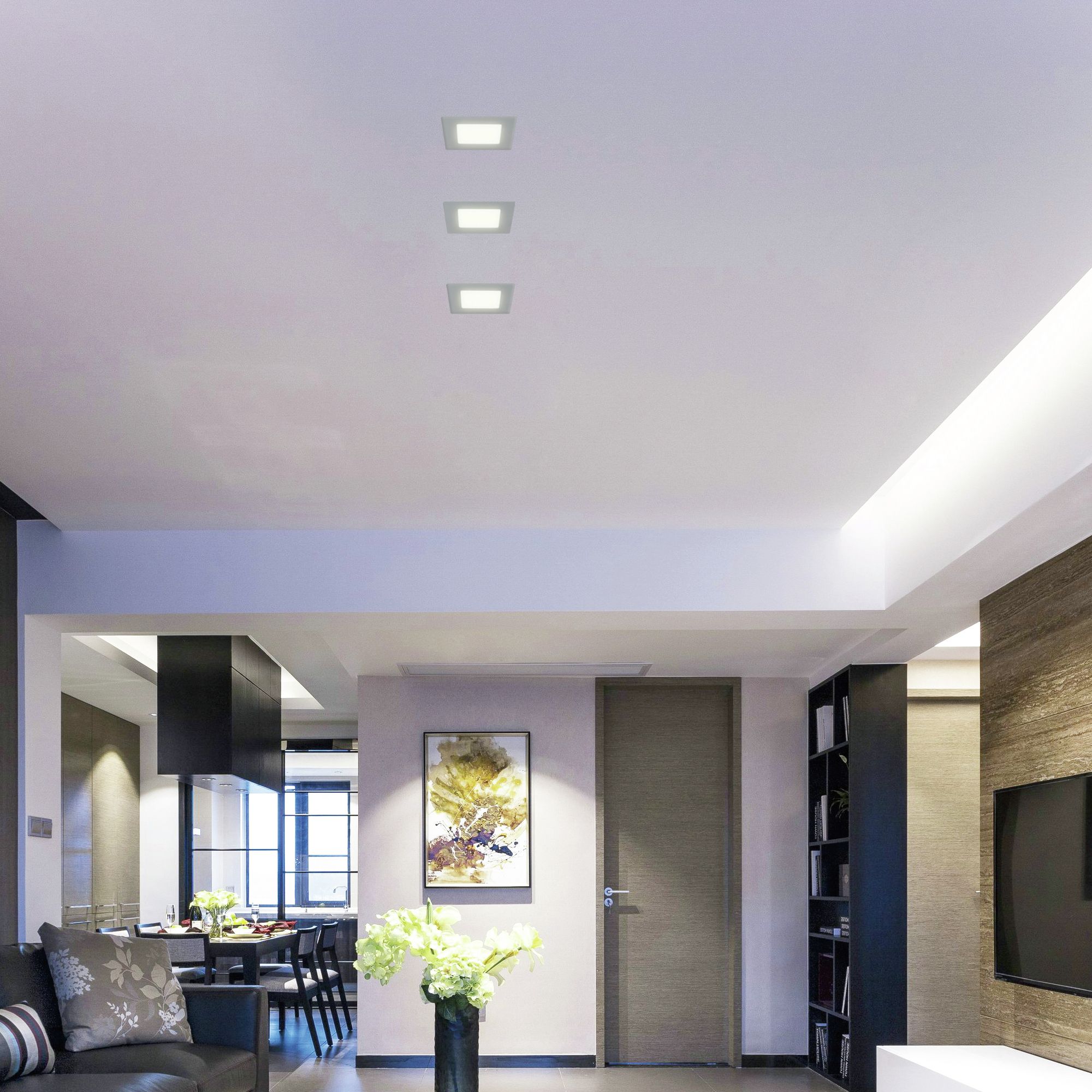 Colours Octave Silver Chrome effect Non-adjustable LED Neutral white Downlight 6.5W IP20