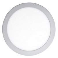 Colours Octave Silver effect Non-adjustable LED Neutral white Downlight 17.5W IP20