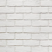 Colours Off white Brick effect Blown Wallpaper
