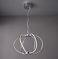 Colours Olivia Pendant Acrylic & steel Chrome effect 6 Lamp Ceiling light