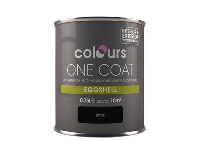 Colours One coat Black Eggshell Metal & wood paint, 750ml