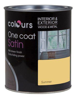 Colours One Coat Summer Satin Metal & Wood Paint, 0.75L | DIY At B&Q