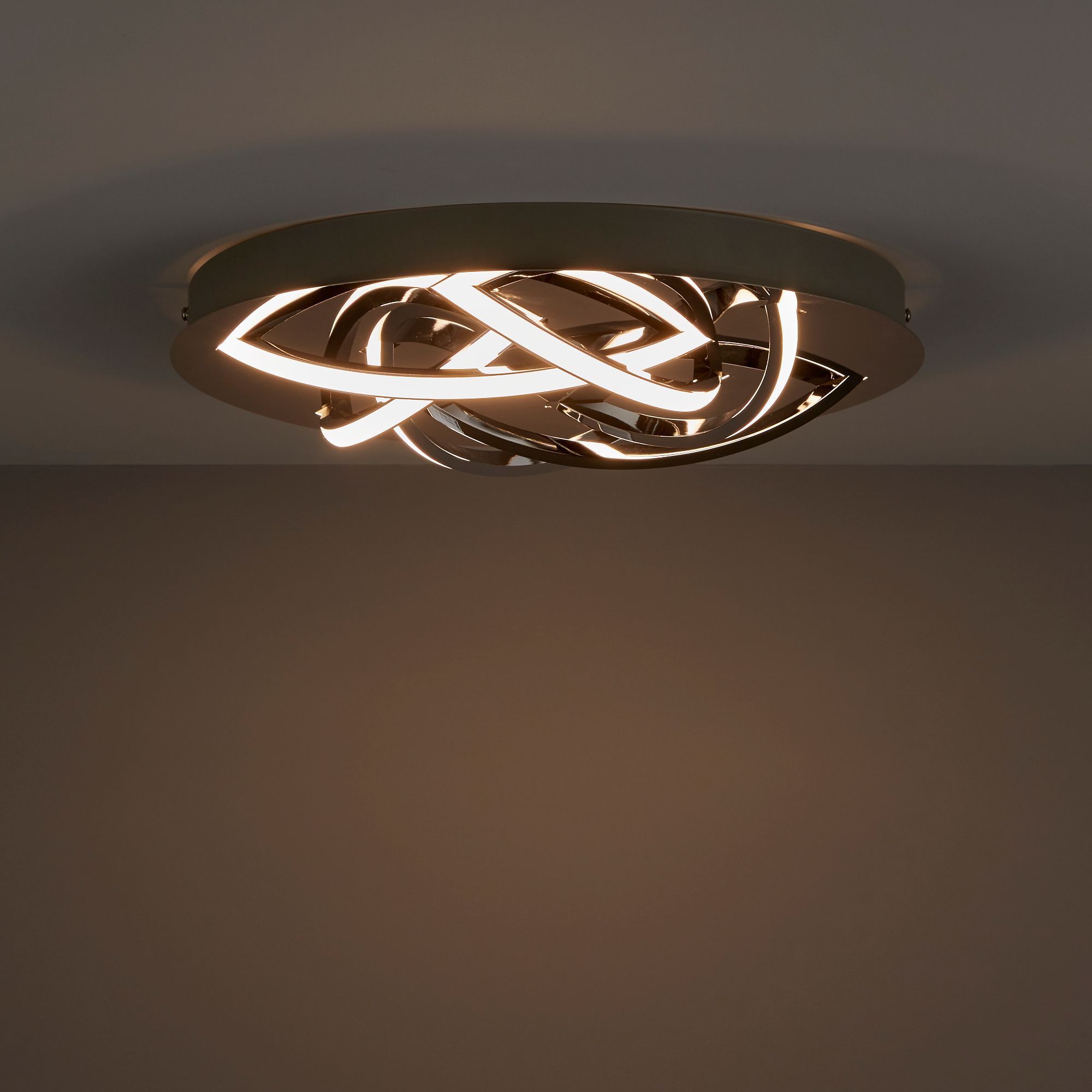 Colours Orcus Modern Brushed Metal & plastic Chrome effect 6 Lamp ...
