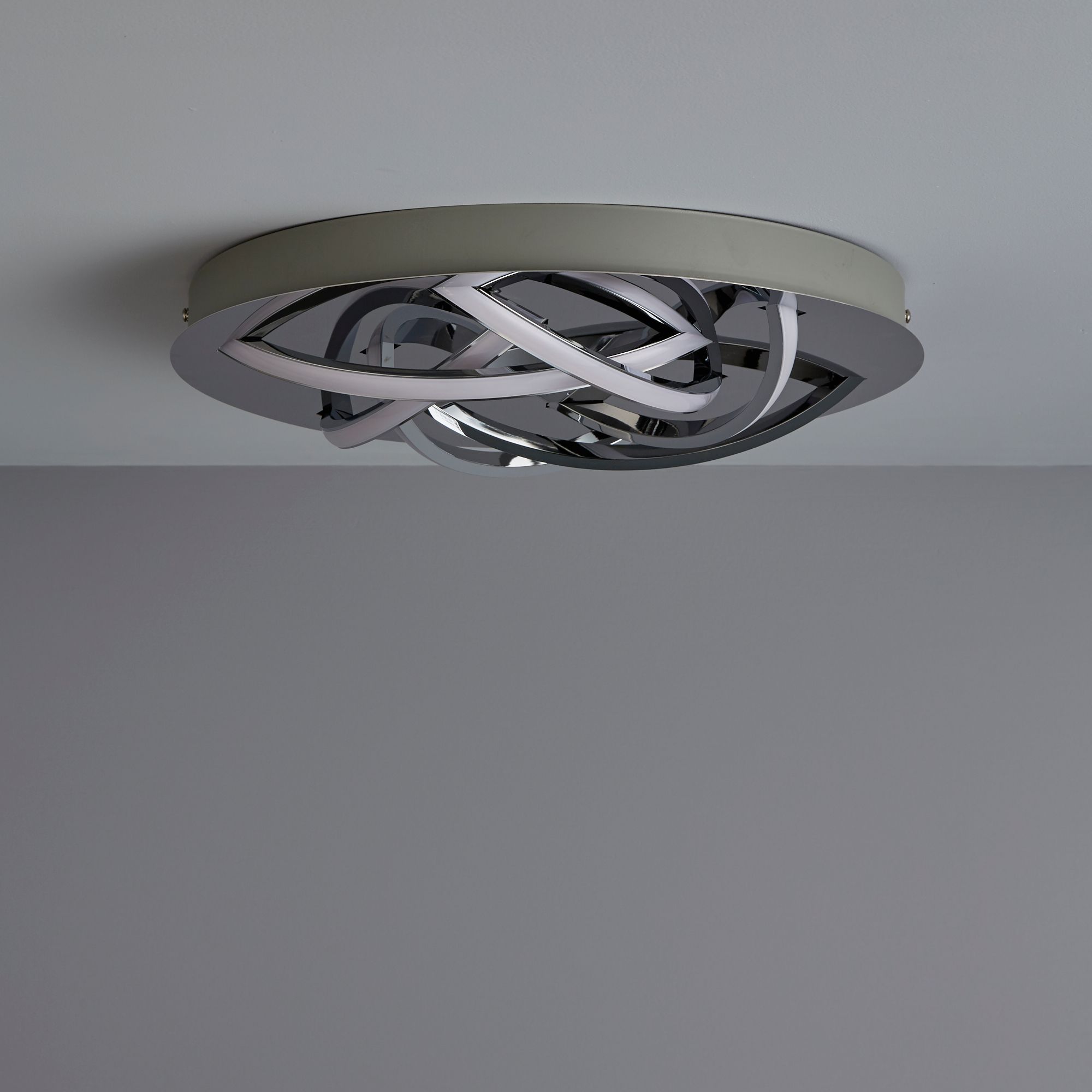 Colours Orcus Modern Brushed Metal & plastic Chrome effect 6 Lamp LED Ceiling light