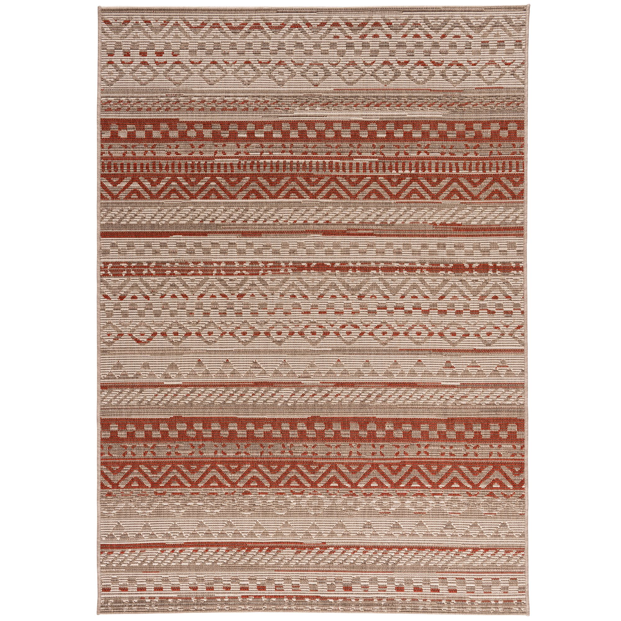 Colours Orla Striped Beige & rust Rug (L)1.7m (W)1.2m DIY at B&Q