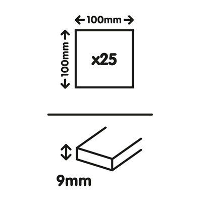 Colours Padstow Olive Gloss Stone effect Ceramic Indoor Wall Tile, Pack of 25, (L)100mm (W)100mm