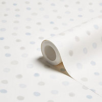 Colours Painted polka dot Nordic blue Geometric Smooth Wallpaper