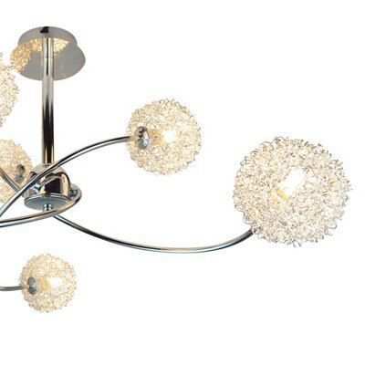 Colours Pallas Pendant Chrome Effect 6 Lamp Pendant Ceiling Light, (Dia ...