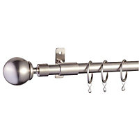 Colours Pandora Stainless steel effect Fixed Curtain pole, (L)4m