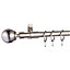 Colours Pandora Stainless steel effect Fixed Curtain pole, (L)4m