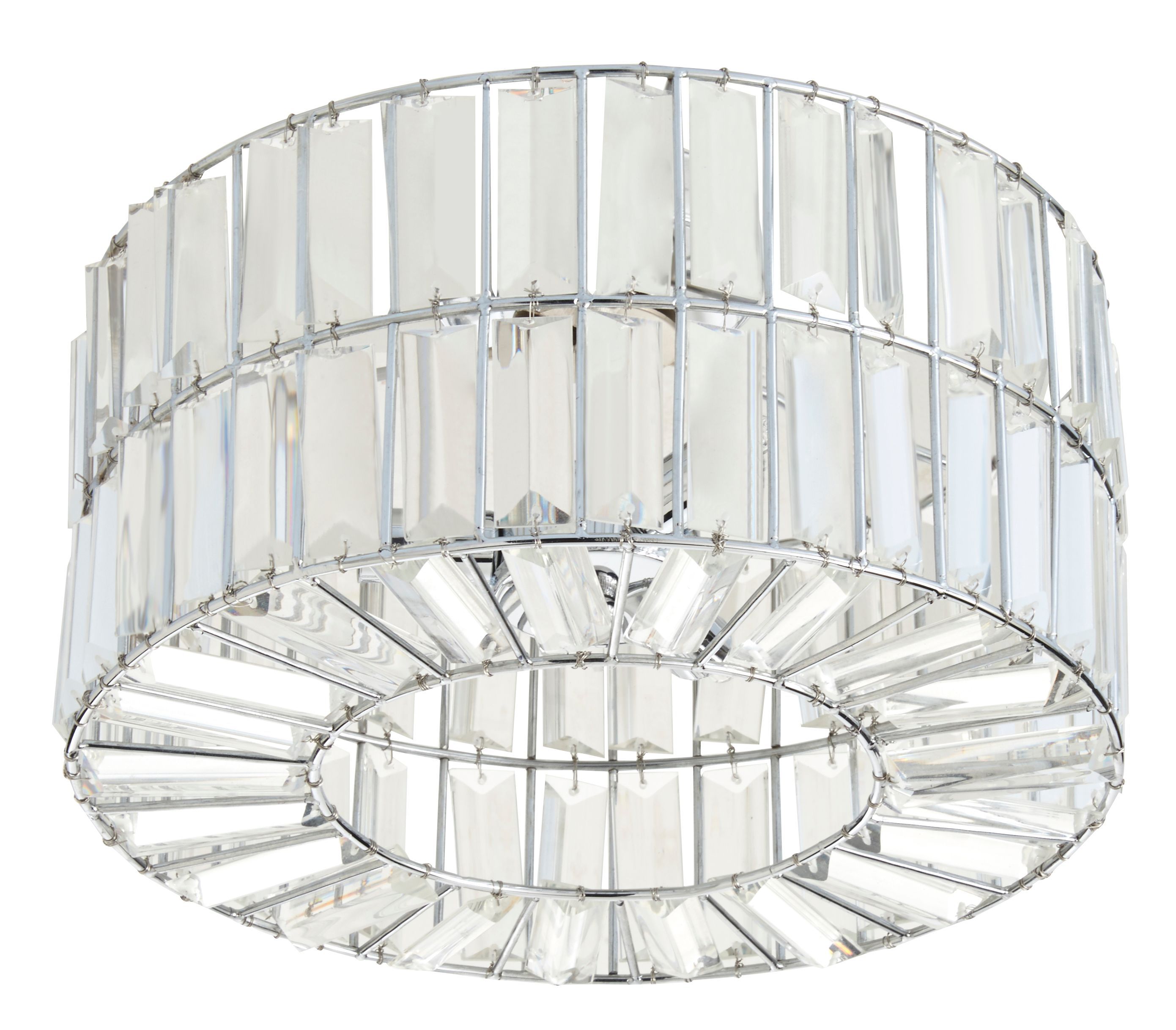 Colours Parcae Brushed Glass & metal Chrome effect 3 Lamp Ceiling light