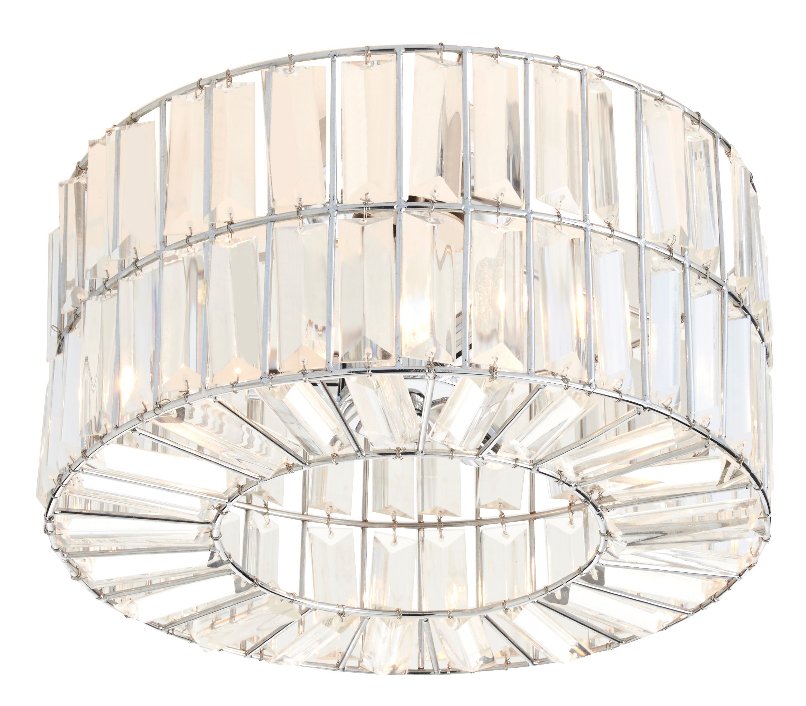 Colours Parcae Brushed Glass & metal Chrome effect 3 Lamp Ceiling light