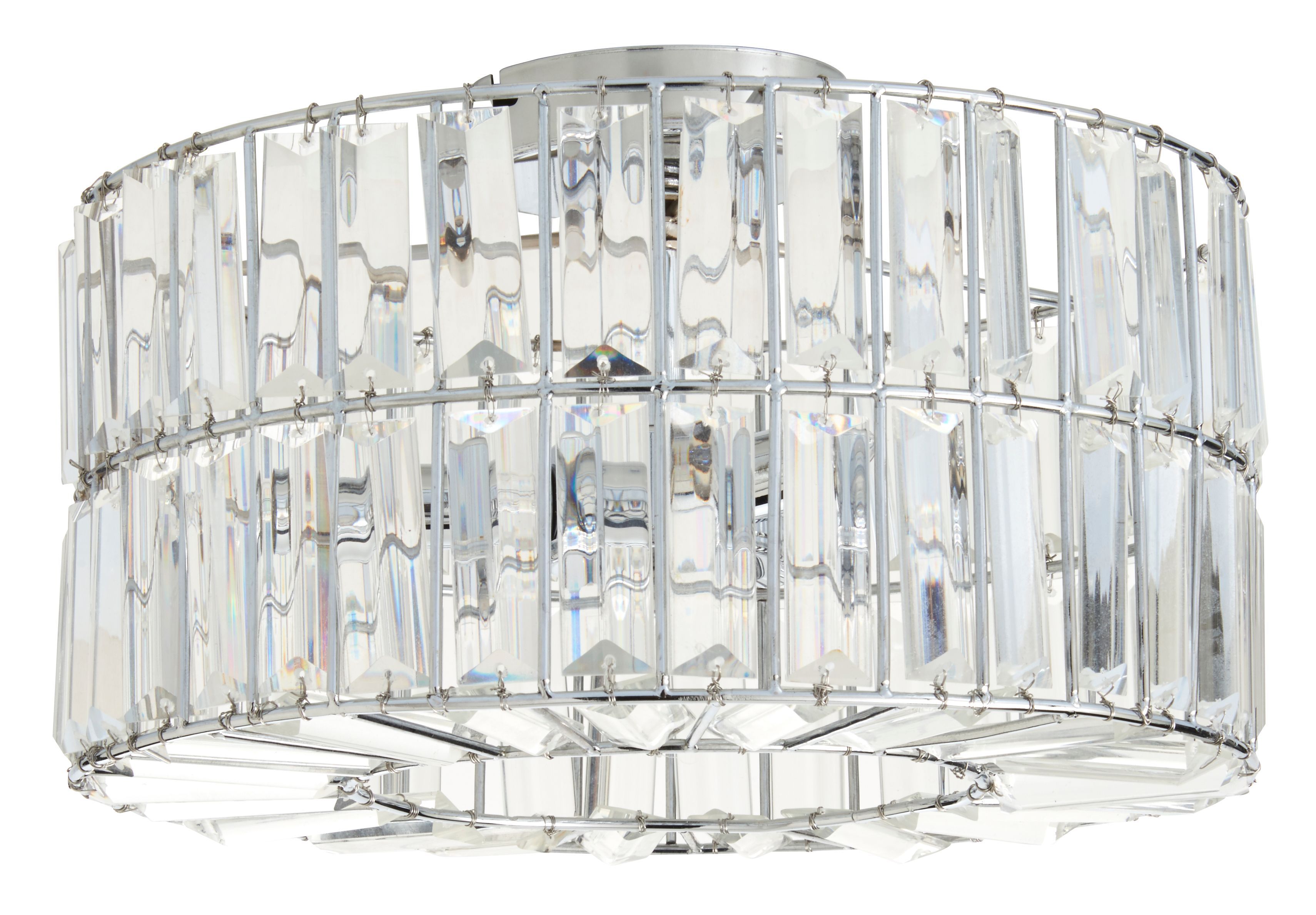Colours Parcae Brushed Glass & metal Chrome effect 3 Lamp Ceiling light