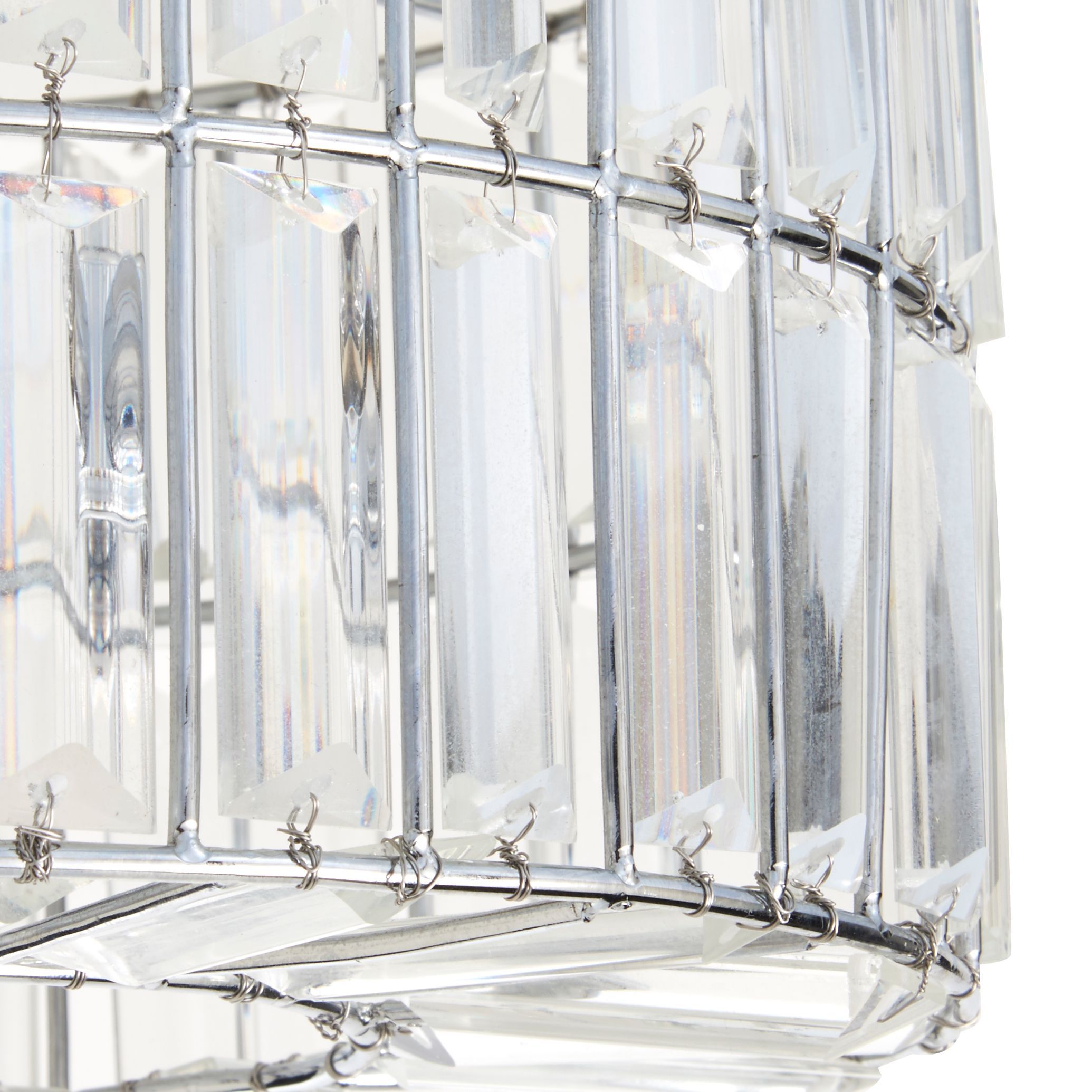 Colours Parcae Brushed Glass & metal Chrome effect 3 Lamp Ceiling light