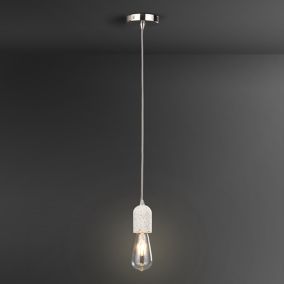 Colours Pendant Fabric & metal Grey & white Terrazzo effect Ceiling light