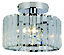 Colours Pereti Brushed Chrome effect 2 Lamp Bathroom Ceiling light
